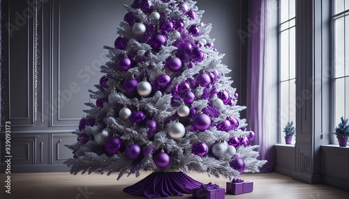 Weihnachtsbaum Scene Violet Silber