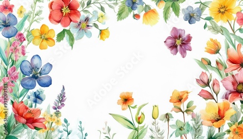 Wallpaper Mural spring flowers frame Torontodigital.ca