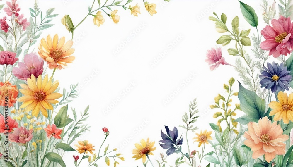 frame with flowers