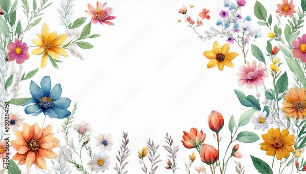 frame with flowers frame with flowers