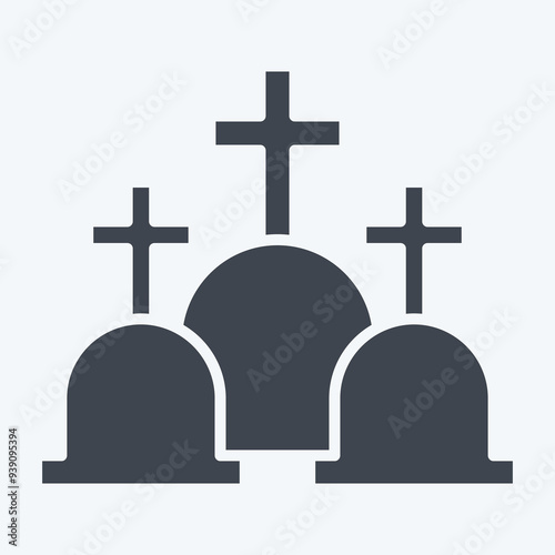 Icon Cemetery. related to Seath symbol. glyph style. simple illustration
