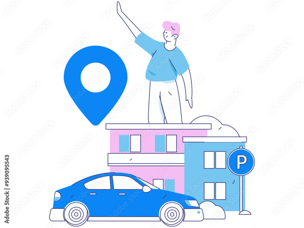 Flat vector concept operation hand drawn illustration of people taking a taxi
Flat vector concept operation hand drawn illustration of people taking a taxi