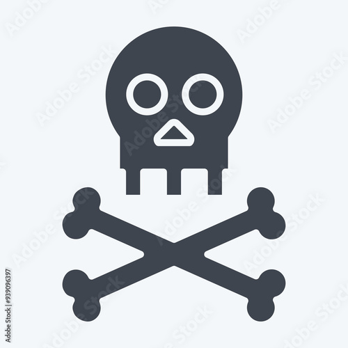 Icon Death. related to Seath symbol. glyph style. simple illustration