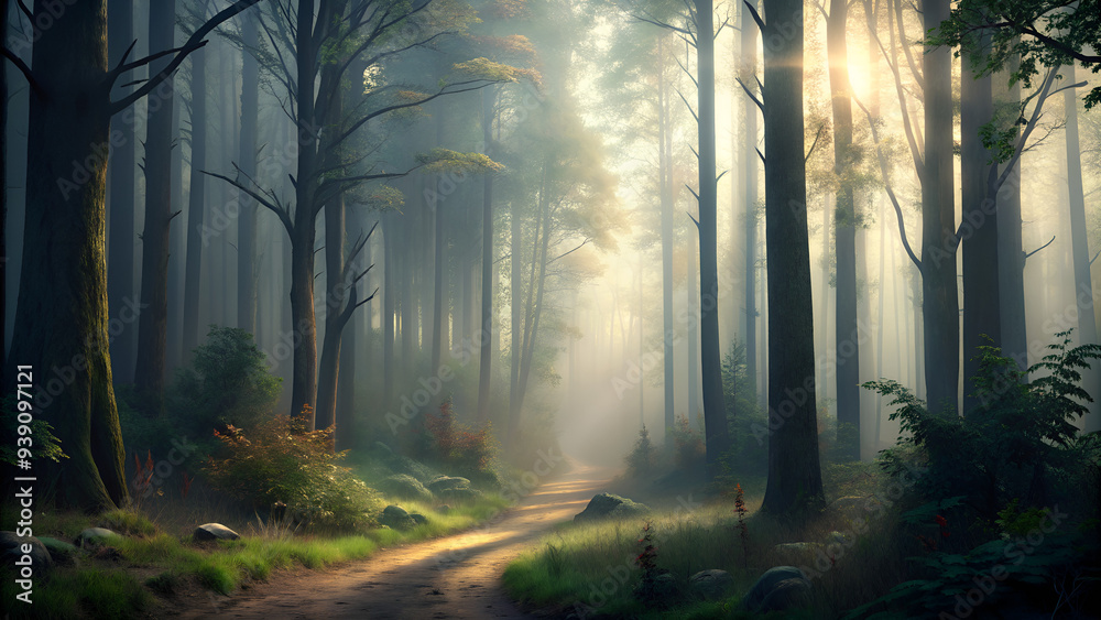 Fototapeta premium misty morning in the forest