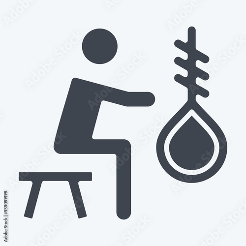 Icon Suicide. related to Seath symbol. glyph style. simple illustration