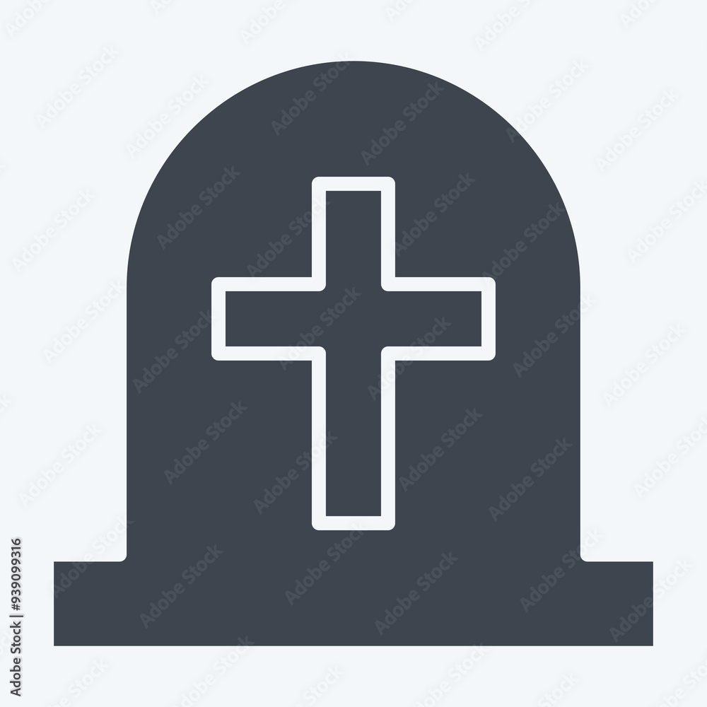 Icon Tombstone. related to Seath symbol. glyph style. simple illustration Icon Tombstone. related to Seath symbol. glyph style. simple illustration
