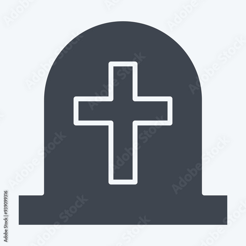Icon Tombstone. related to Seath symbol. glyph style. simple illustration