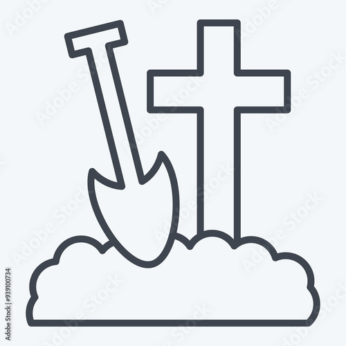 Icon Bury. related to Seath symbol. line style. simple illustration