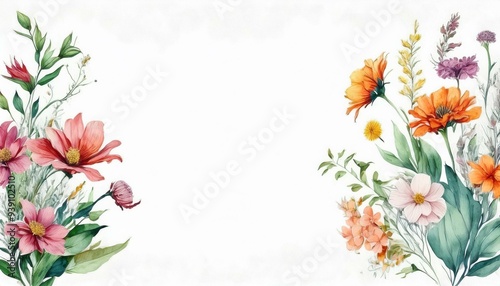 spring flowers frame