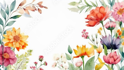 spring flowers frame