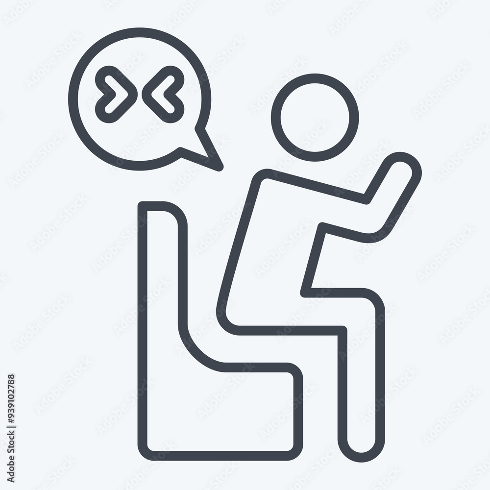 Icon Grief. related to Seath symbol. line style. simple illustration Icon Grief. related to Seath symbol. line style. simple illustration