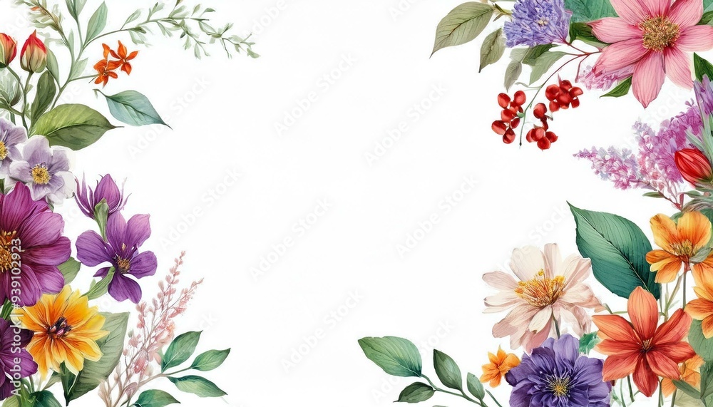 spring flowers frame