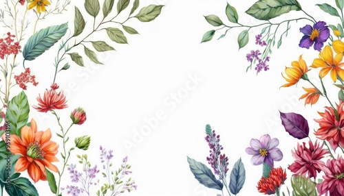spring flowers frame