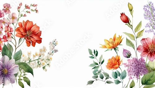 spring flowers frame