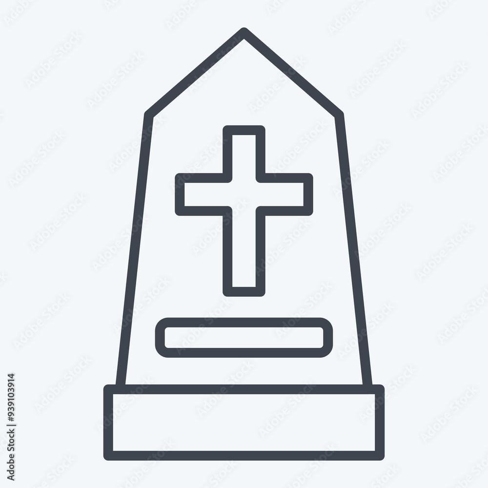 Icon Memorial. related to Seath symbol. line style. simple illustration Icon Memorial. related to Seath symbol. line style. simple illustration