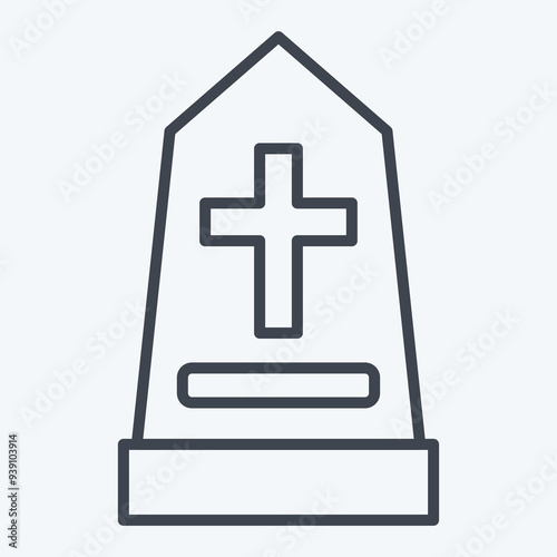 Icon Memorial. related to Seath symbol. line style. simple illustration