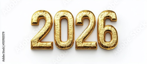 Golden 2026 text New Year's Celebration