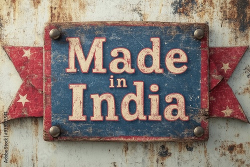 Vintage rusty metal sign for indian manufacturing