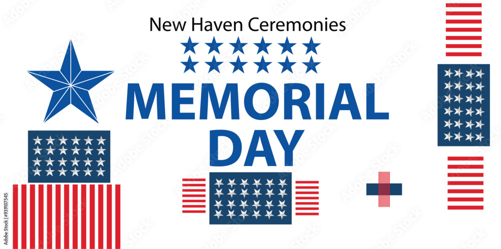 Memorial Day Banner Art with Stars and Stripes American Flag Style Red Memorial Day Banner Art with Stars and Stripes American Flag Style Red