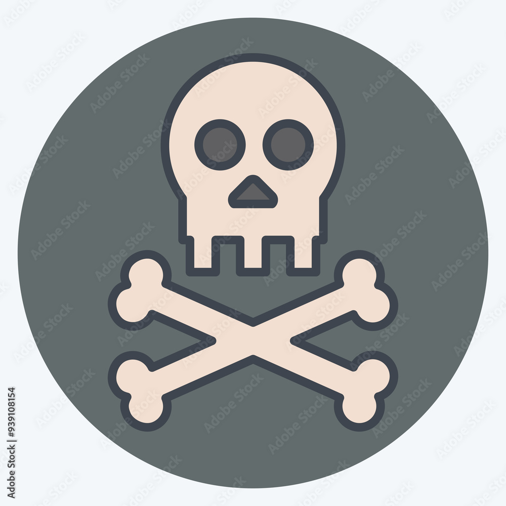 Icon Death. related to Seath symbol. color mate style. simple illustration Icon Death. related to Seath symbol. color mate style. simple illustration