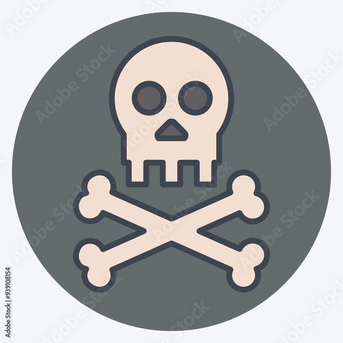 Icon Death. related to Seath symbol. color mate style. simple illustration
