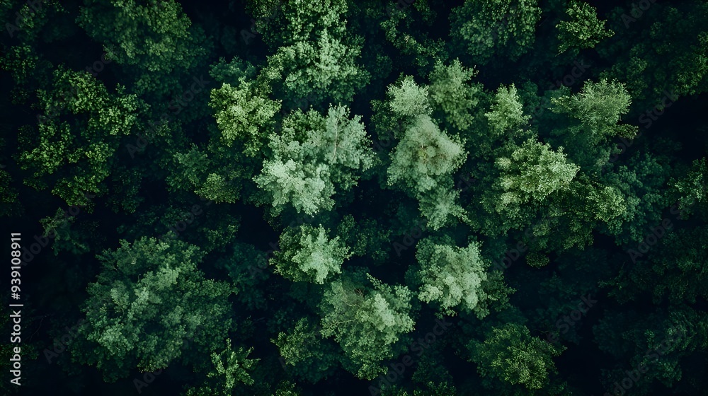 Aerial view of a dense forest canopy. Perfect for eco-friendly or nature-themed messages. Aerial view of a dense forest canopy. Perfect for eco-friendly or nature-themed messages.