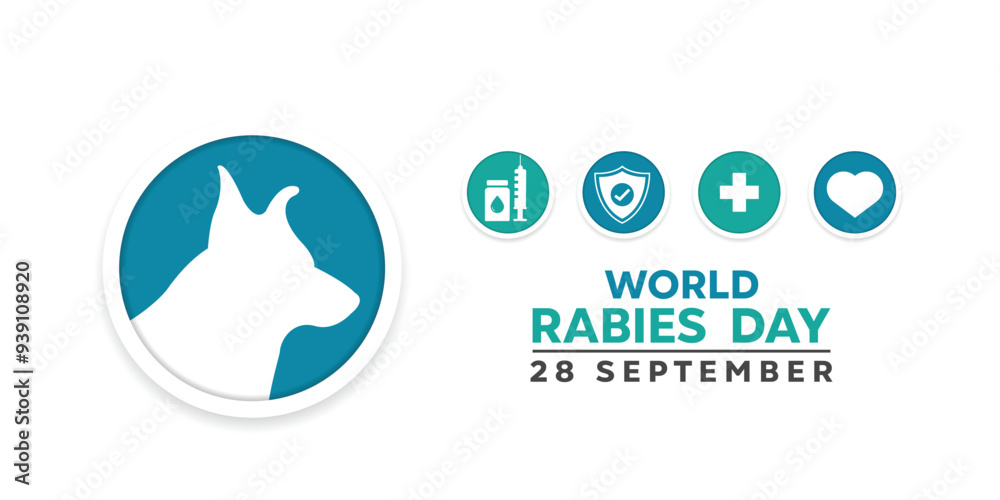 World Rabies Day. Pet, syringe, shield, plus icon and heart. Great for cards, banners, posters, social media and more. White background. World Rabies Day. Pet, syringe, shield, plus icon and heart. Great for cards, banners, posters, social media and more. White background.