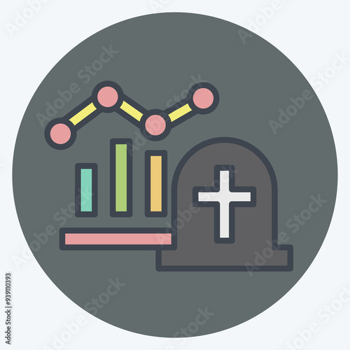 Icon Mortality. related to Seath symbol. color mate style. simple illustration