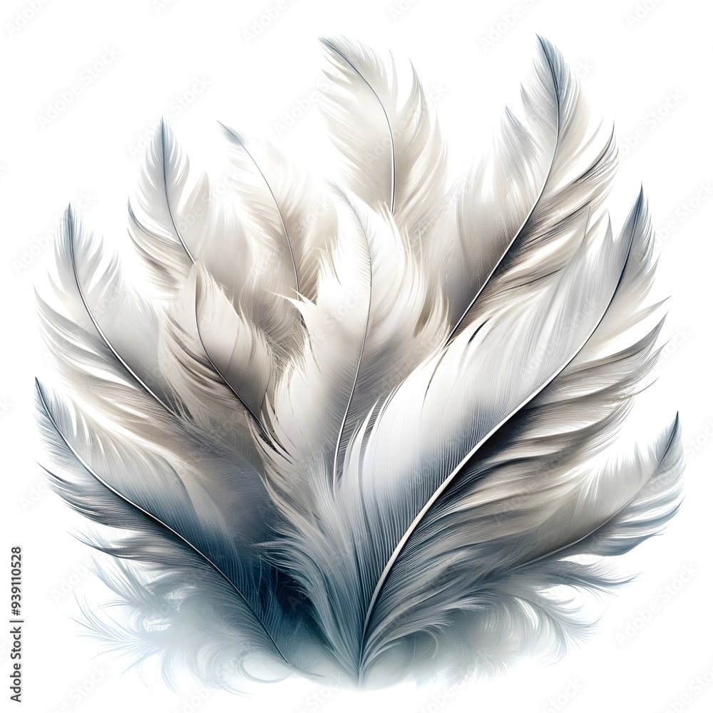Fototapeta premium white feathers on a white background