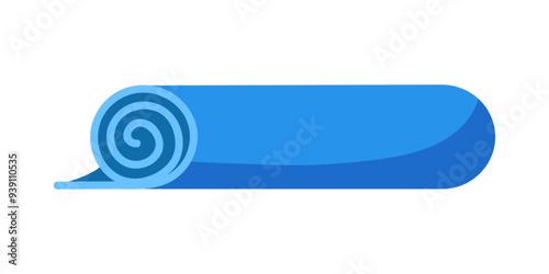Yoga and pilates mat. Fitness equipment for physical exercises on floor. Home and gym workout tool. Flat vector illustration.