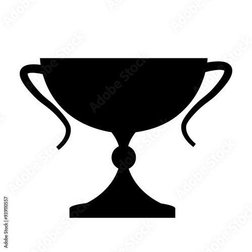 Cup icon. Trophy sign. Black winner award flat vector illustration isolated on transparent background. Champion prize of win in sport game or tournament, achievements, competitions.