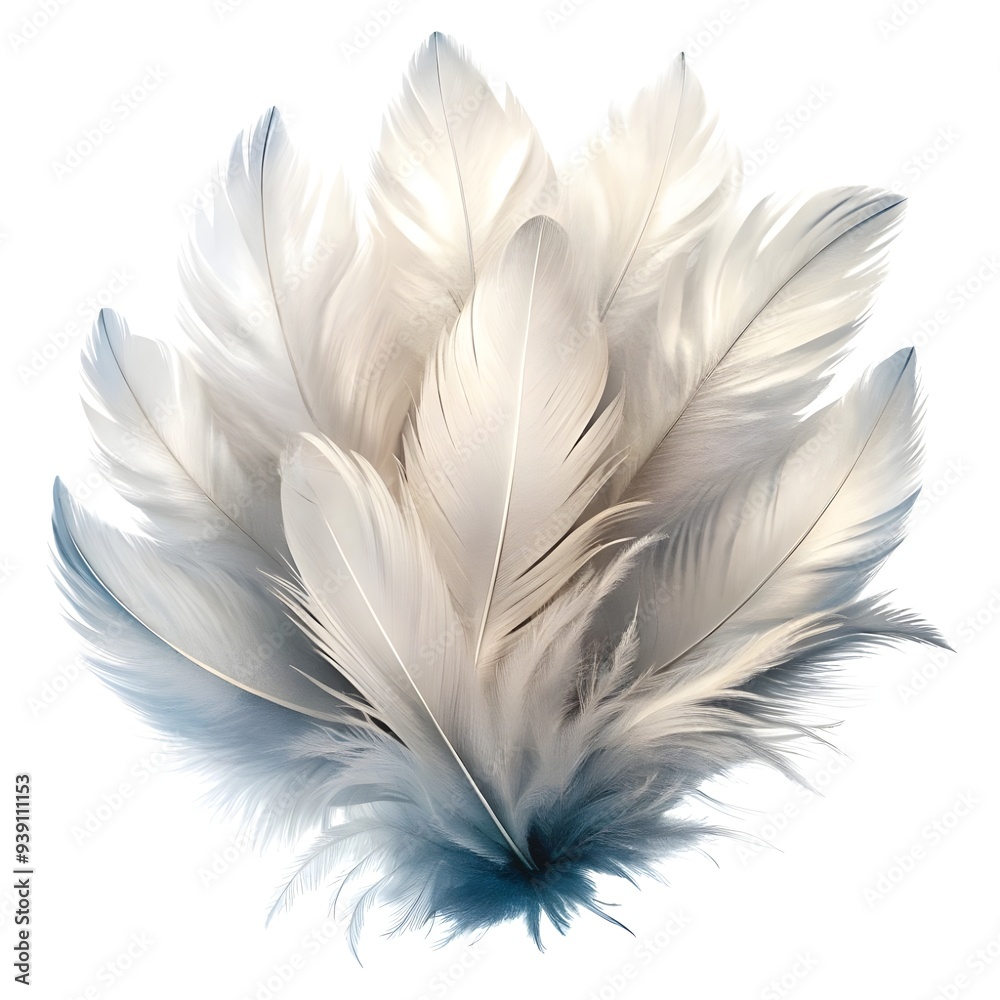 Obraz premium white feathers on a white background