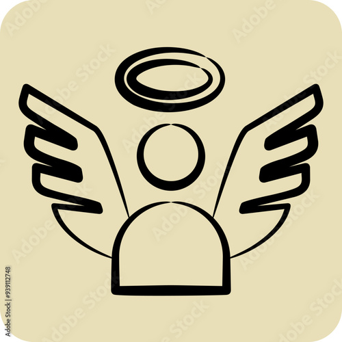 Icon Angel. related to Seath symbol. hand drawn style. simple illustration