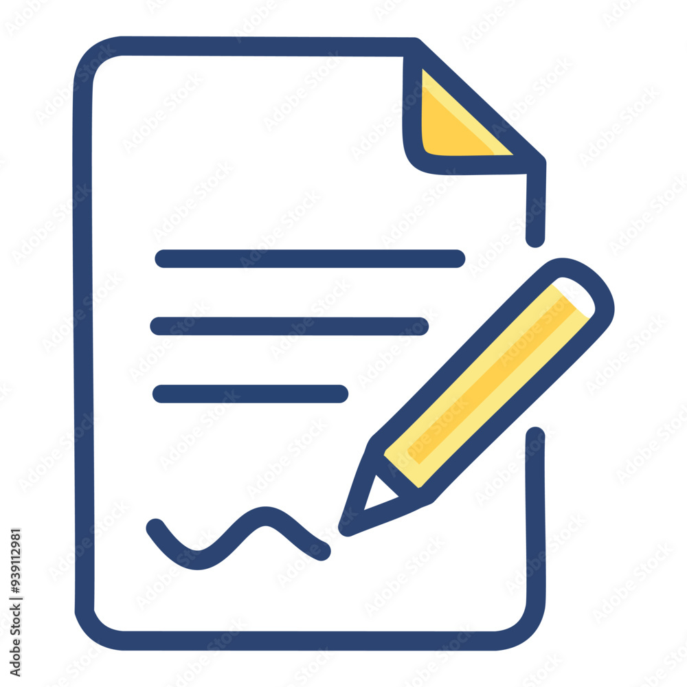 Document editing icon. A minimalist icon depicting a document with a pencil. Perfect for websites, presentations, and social media. Document editing icon. A minimalist icon depicting a document with a pencil. Perfect for websites, presentations, and social media.