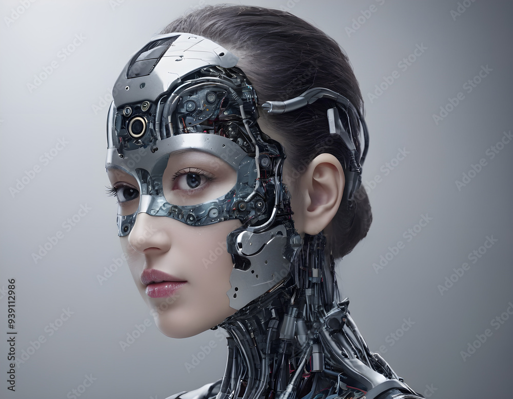 Beautiful female robot with artificial intelligence Beautiful female robot with artificial intelligence