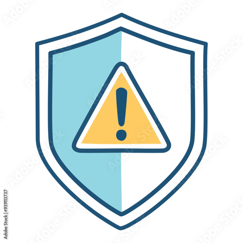 Shield with warning icon. A protective shield with a warning sign inside symbolizes caution, risk, and potential danger. Free Download Shield with warning icon. A protective shield with a warning sign inside symbolizes caution, risk, and potential danger. - GFXLoad