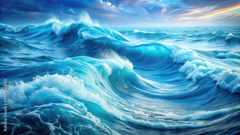 Ethereal blue and white wave patterns unfold into a mesmerizing abstract background, evoking the infinite depths and mysteries of the ocean's soothing rhythm. Ethereal blue and white wave patterns unfold into a mesmerizing abstract background, evoking the infinite depths and mysteries of the ocean's soothing rhythm.