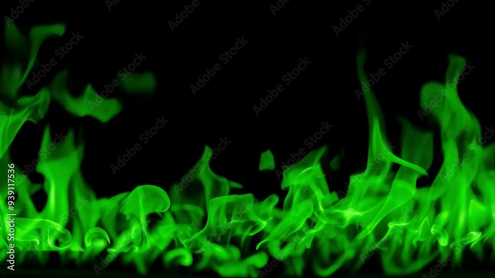 Magical Green Fire. Green Fire burning. Bright burning flames on a black background. Fire in slow motion. Wall of Real fire, abstract background. Super slow motion video Magical Green Fire. Green Fire burning. Bright burning flames on a black background. Fire in slow motion. Wall of Real fire, abstract background. Super slow motion video