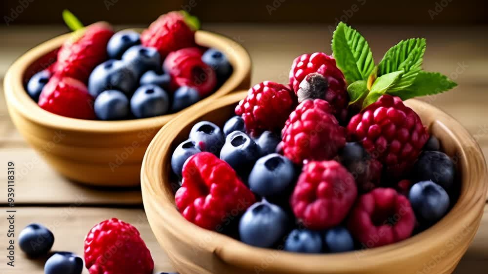 Fresh berries vibrant and ripe ready for a healthy snack or a delicious dessert Fresh berries vibrant and ripe ready for a healthy snack or a delicious dessert