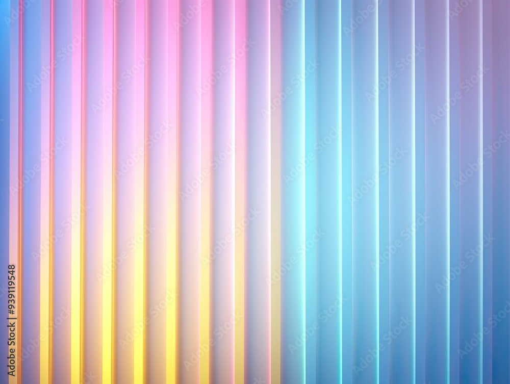 strips of color LED lights in background, hazy pastel yellow pink light blue strips of color LED lights in background, hazy pastel yellow pink light blue