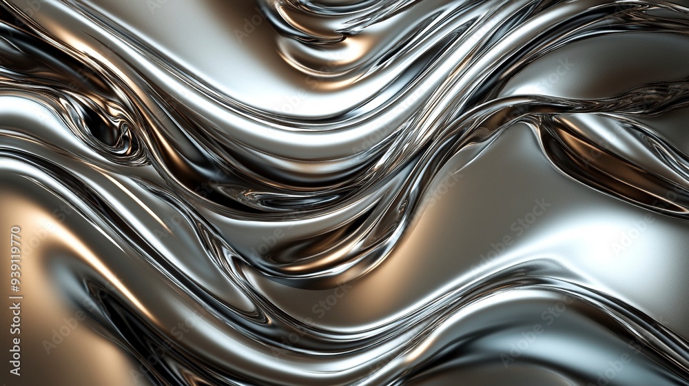 Shiny, intertwined waves of silver and brown. Premium wallpapers, posters and banners with a modern look. Generative ai Shiny, intertwined waves of silver and brown. Premium wallpapers, posters and banners with a modern look. Generative ai