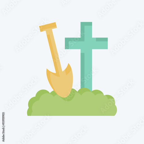 Icon Bury. related to Seath symbol. flat style. simple illustration