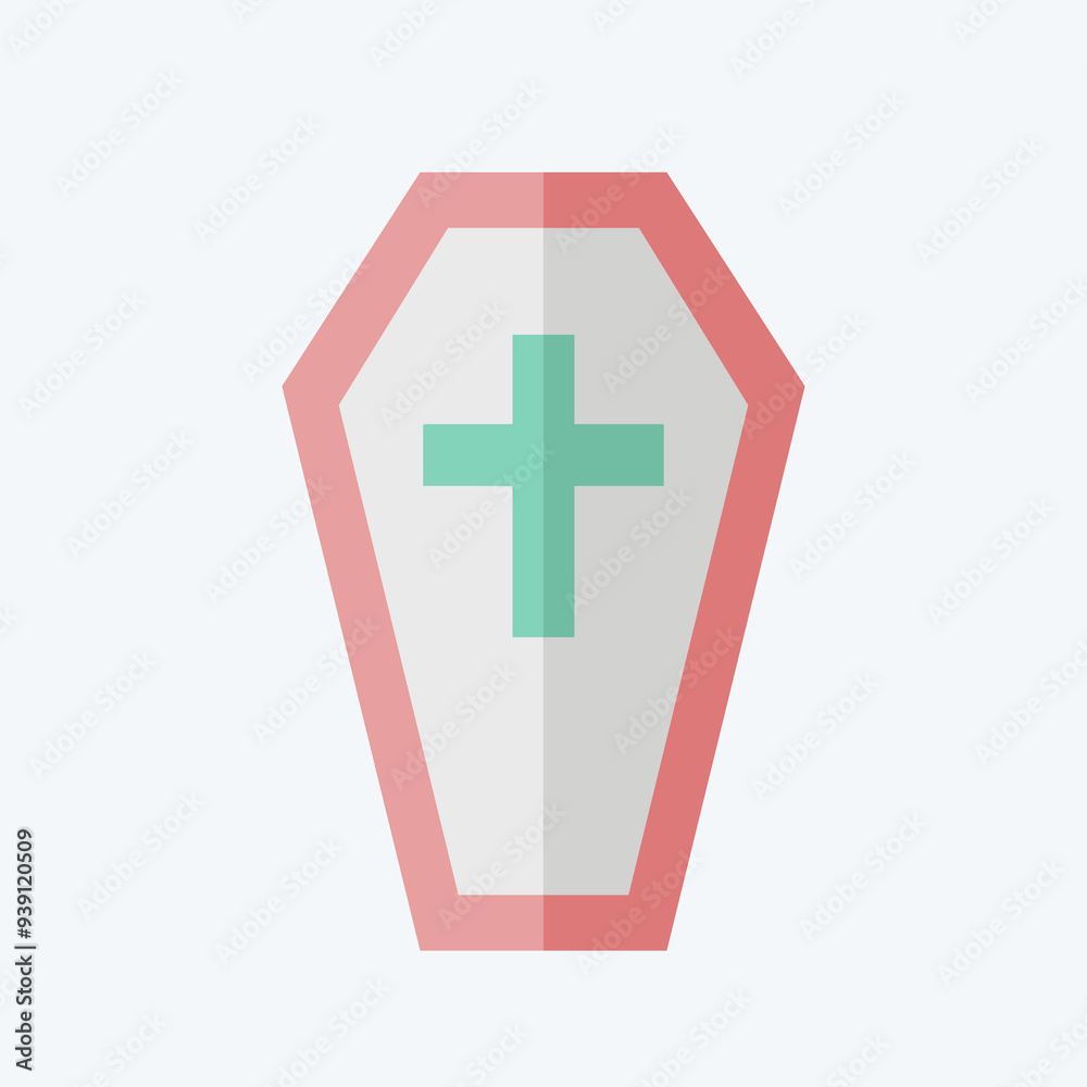 Icon Coffin. related to Seath symbol. flat style. simple illustration Icon Coffin. related to Seath symbol. flat style. simple illustration