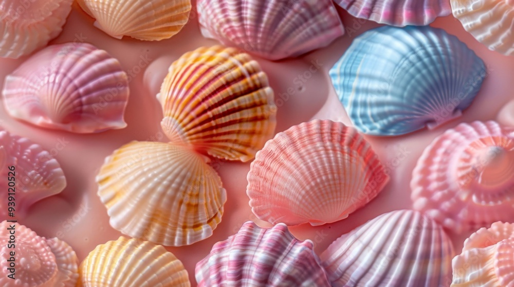 pastel-colored plastic shells, embedded, AI Generative pastel-colored plastic shells, embedded, AI Generative