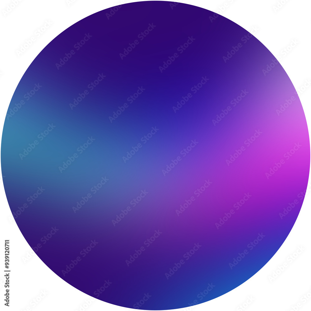 Grainy circle with a blend of blue and purple colors, set against a see through background Grainy circle with a blend of blue and purple colors, set against a see through background