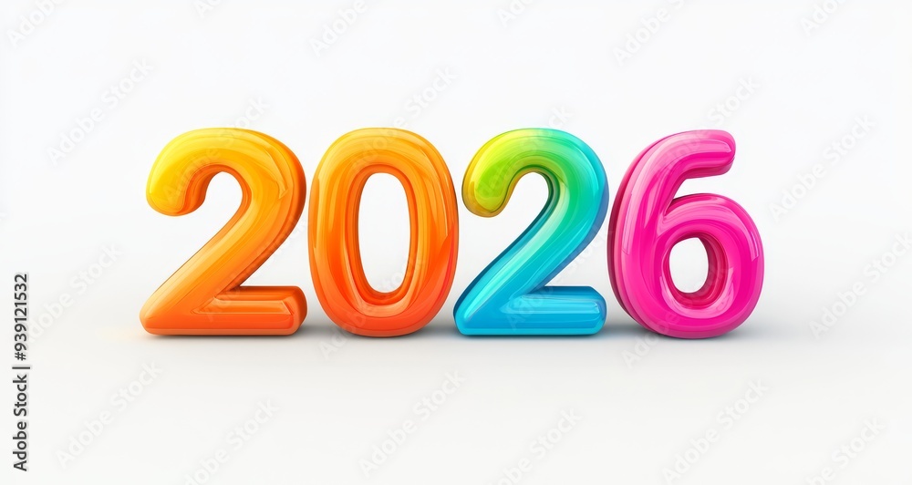Happy New Year 2026 3D Text Effect