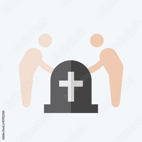 Icon Funeral. related to Seath symbol. flat style. simple illustration