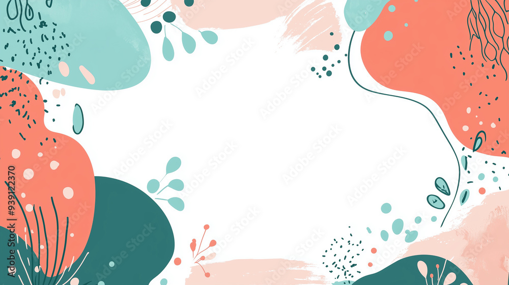 Obraz premium Abstract graphic background with perimeter elements and white empty space in the center, modern and versatile design