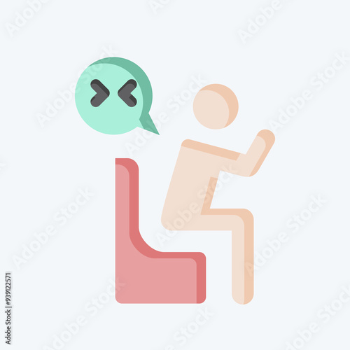 Icon Grief. related to Seath symbol. flat style. simple illustration