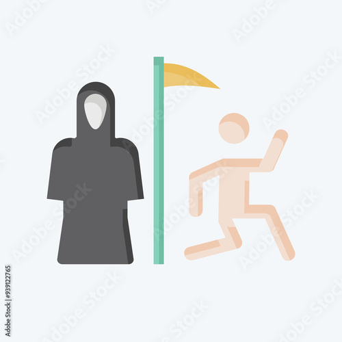 Icon Grim Reaper. related to Seath symbol. flat style. simple illustration